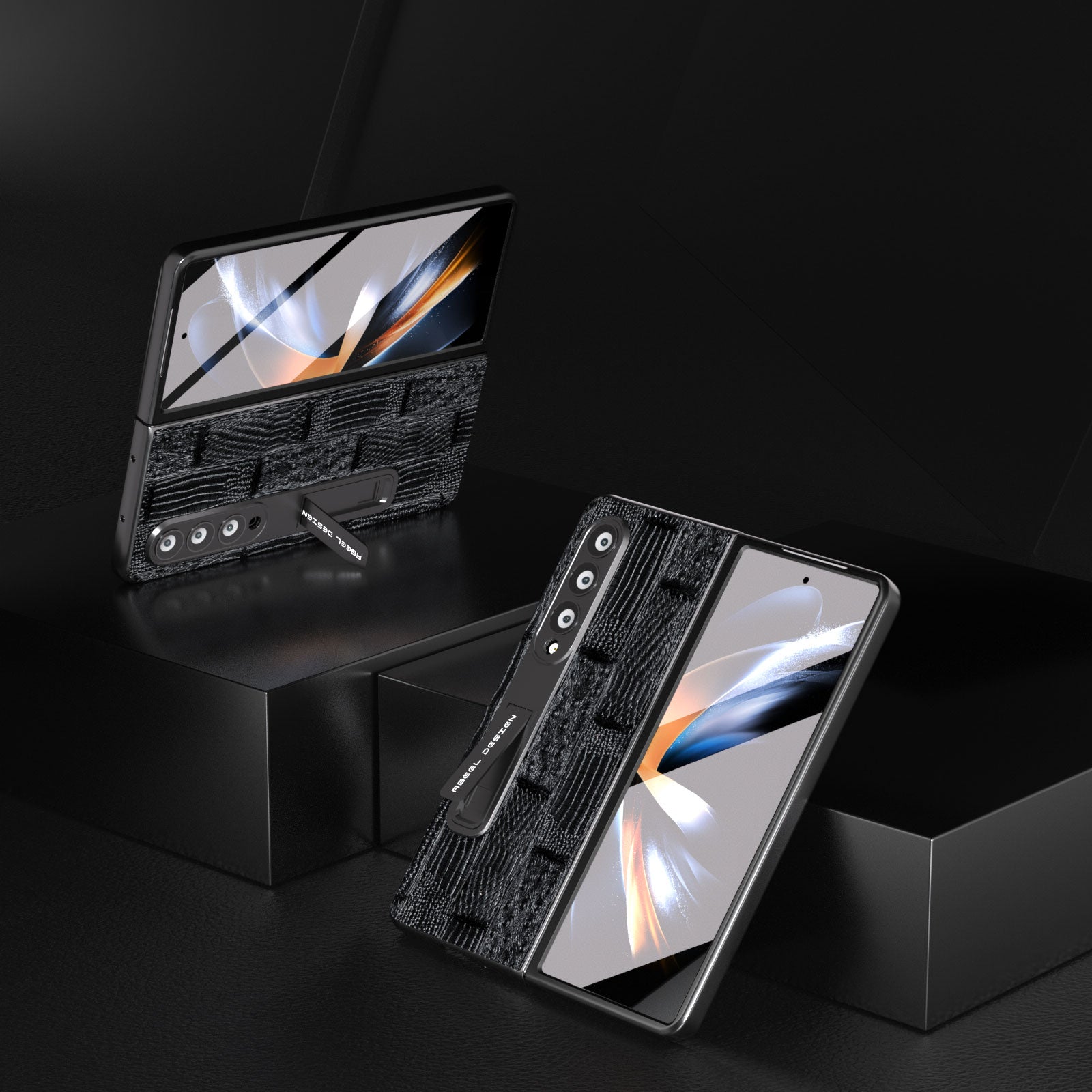 ABEEL til Samsung Galaxy Z Fold3 ægte ko-læder pc-telefontaske Mahjong Texture Kickstand Foldebart cover med skærmfilm ABEEL til Samsung Galaxy Z Fold3 ægte ko-læder pc-telefontaske Mahjong Texture Kickstand Foldebart cover med skærmfilm